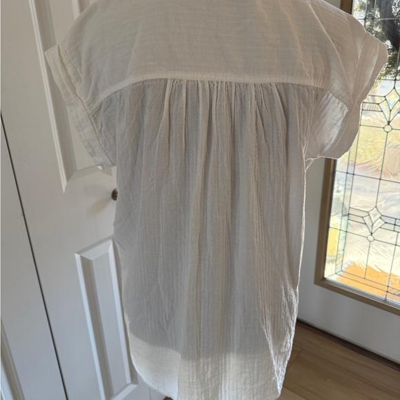 LOFT Women’s Cream Casual Flowy Button Down Lightweight Beachwear Top Size Small - Picture 3 of 6